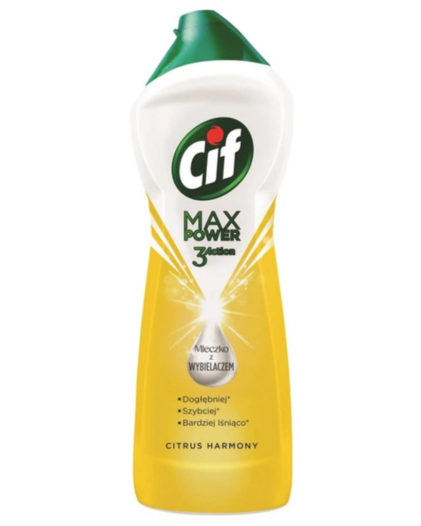 Cif Max Power cream cleaner Citrus Harmony bottle with bleach effect for multi surface cleaning