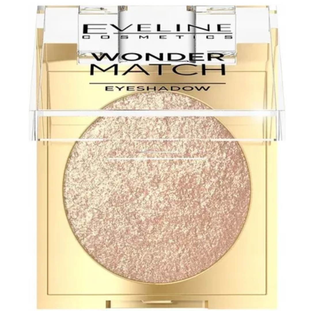 Eveline Cosmetics Wonder Match eyeshadow shade 05 in gold compact with shimmering champagne beige powder