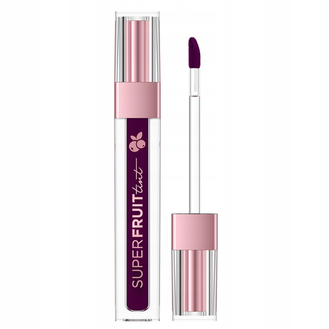 Eveline Cosmetics Superfruit Tint lip tint shade 04 in clear tube with pink cap and doe-foot applicator