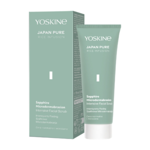 Yoskine Japan Pure Rice Infusion Sapphire Microdermabrasion Intensive Facial Scrub in a 75 ml tube with retail packaging