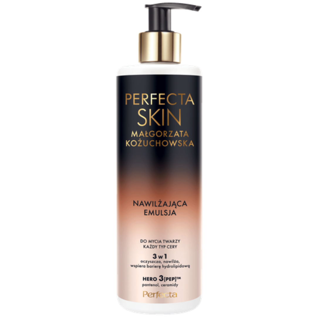 Perfecta Skin, Perfecta Cleansing Emulsion, Moisturizing Cleanser, Facial Cleansing Emulsion, Face Wash, 3 in 1 Cleanser, Hydrating Cleanser, Ceramides, Panthenol, HERO 3 PEP, Facial Cleanser, Daily Face Wash, Gentle Cleanser, Skin Barrier Support, Face Care Product, Beauty Care, Facial Cleansing, Moisturizing Face Wash, All Skin Types, Skincare Routine, Refreshing Cleanser, Perfecta Cosmetics, Hydrating Skincare, Facial Care, Pump Bottle Cleanser, Makeup Removal, Cleansing Emulsion, Skin Comfort Cleanser