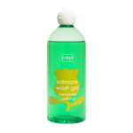 Ziaja Intimate Wash Gel Camomile Soothing in a green bottle with a white cap.