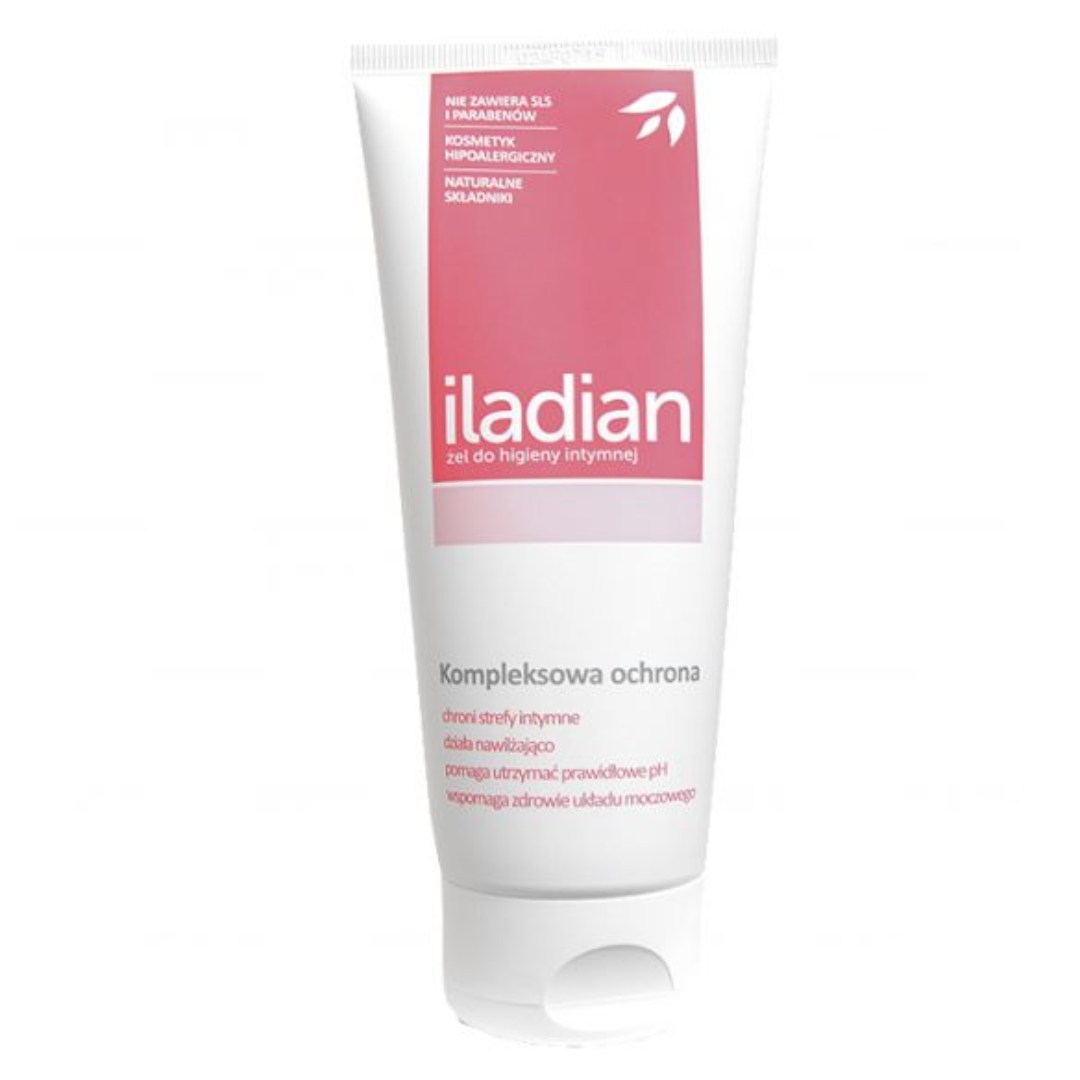 Iladian Comprehensive Protection Intimate Hygiene Gel in a white tube with a pink label.