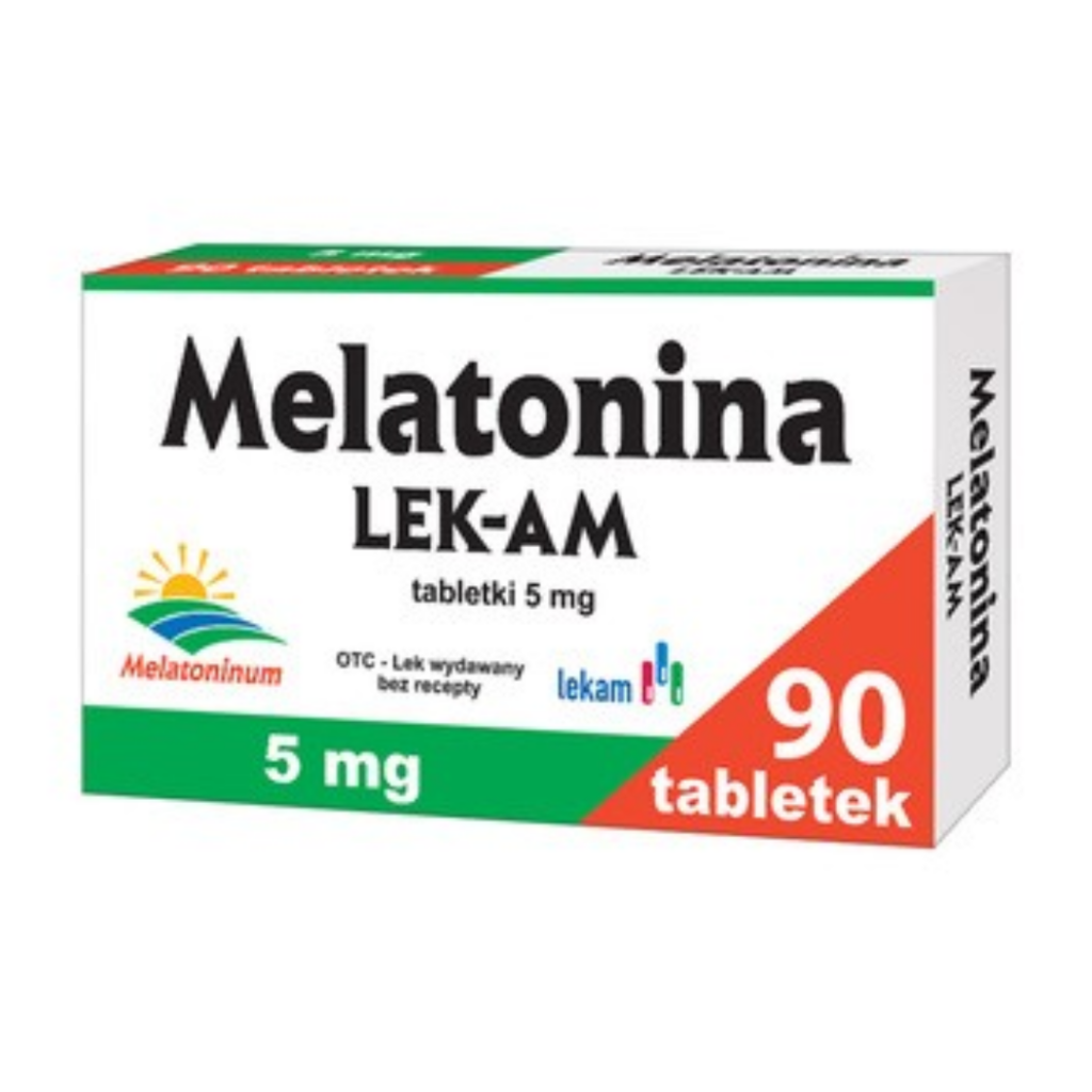Melatonina LEK-AM 5mg tablets, 90-tablet pack.
