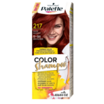 Schwarzkopf Palette Color Shampoo 217 Mahogany hair color box with argan oil and ammonia-free formula