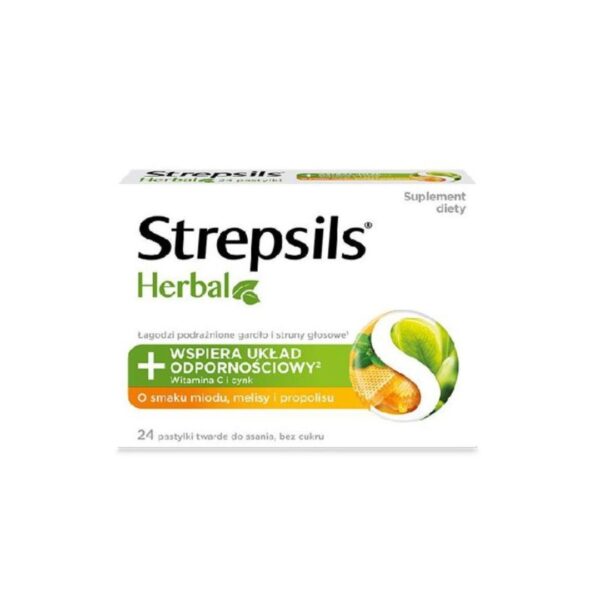 A box of Strepsils Honey and Lemon Lozenges.